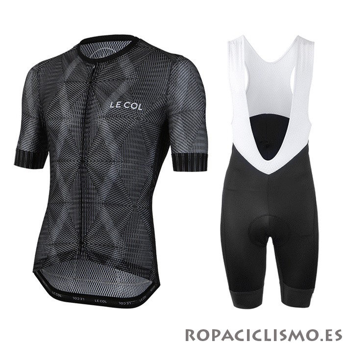 2020 Maillot Le Col Tirantes Mangas Cortas Negro Gris